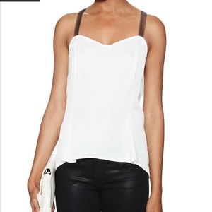 NWOT White criss cross top with black straps